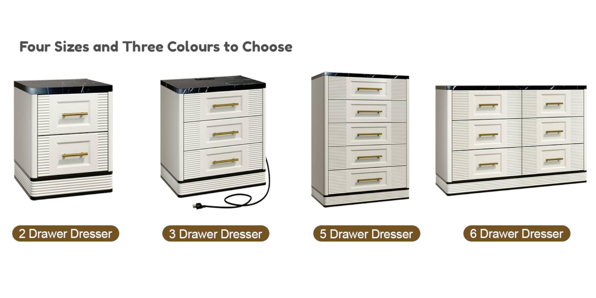 White dresser size and colour options